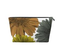 Automne Couleurs Modernes Gerbera Marguerites Floral, Trousse de Toilette Trousse de Maquillage Sac à cosmétiques Trousse de Toilette de Voyage Portable