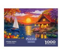 Automne Crépuscule Chaleur de la Maison Puzzle 1000 Pièces Adultes intéressant Puzzles 1000 Pièces Durable Jeux De Puzzle Cadeau 70x50cm/1000pcs