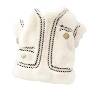 Automne De Luxe Hiver Cat Chaud Princesse Yorkshire Pomeranian Schnauzer Chiot Yeskshire Pug Coton Veste,Blanc,XS