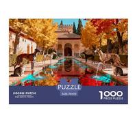 Automne doré à l'Alhambra de Grenade Puzzle en Bois Imperméable DIY Puzzles De 1000 Pièces pour Adultes Cadeaux Défi Et Casse-tête De Décoration pour La Maison