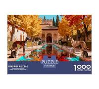 Automne doré à l'Alhambra de Grenade Puzzle en Bois Imperméable Puzzles De 1000 Pièces pour Adultes Impossible Jeux Éducatifs