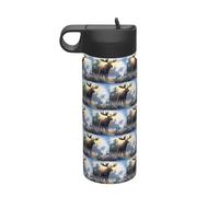 Automne Élan Impression Cerf Camping Randonnée Hydratation Cantines Anti-fuite Isolation sous vide Acier inoxydable 532 ml