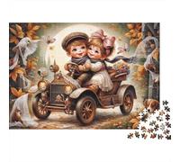 Automne Enfants en Voiture Puzzle 1000 Pièces Educa Jouet Jeu D'Intelligence Décoration Intérieure intéressant Jeu Éducatif Challenge Toy Adultes & Enfants des 14 Ans 52x38cm/1000pcs