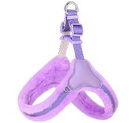 Automne Et Hiver Chauds en Peluche, Harnais De Chien Rembourré Gilet Réglable A Réglable Huisine De Formation pour Chiens Doux pour Pug Yorkshire Chihuahua,Violet,L