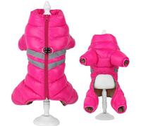 Automne Et Hiver Épais Chaud Chien Veste Manteau Extérieur Imperméable Coupe-Vent Réfléchissant Veste pour Animaux De Compagnie Vêtements Yorkshire Terrier Carlin Chihuahua Labrador Vêtements,Ros
