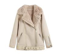 Automne Et Hiver éPais pour Femmes Double Face en Fourrure d'agneau Un Manteau en Peau De Daim Velours Mode Veste Chaude