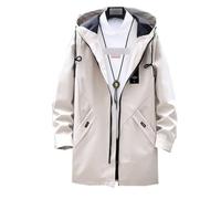 Automne Et Hiver Hommes Fermeture éClair Dans La Partie Longue Du Coupe-Vent DéContracté Veste Populaire Veste à Capuche Pour Adolescents Coupe-Vent