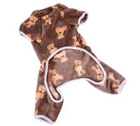 Automne Et Hiver Pyjama Chaud Et Doux en Polaire pour Chien Bouledogue Français Chihuahua Combinaison Caniche Shih Tzu Combinaison Adaptée Aux Petits Chiens Et Chats,Café,S