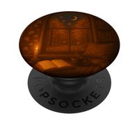 Automne Fenêtre de Lecture Croissant de Lune Feuilles d'automne Amateur de Livres PopSockets PopGrip Adhésif