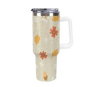 Automne, feuilleS, fond ThermoS Café ISotherme - Garde LeS BoiSSonS ChaudeS Et FroideS - ConServe La Température Avec DeSign Pratique 40oz
