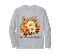 Automne Floral Christian Thanksgiving in All Things Give Thank Manche Longue