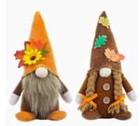 Automne GNOME Peluche Elfe Décoration, 2 Pièces Lutins Décoratifs d'automne | Thanksgiving Automne Décorations en Peluche, Nains D'elfe De Feuille D'érable De Tournesol pour la Maison, Le Salon, la Fête