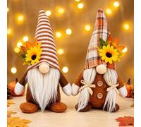 Automne GNOME Peluche Elfe Décoration, Lot de 2 Lutins Décoratifs d'automne | Thanksgiving Automne Décorations en Peluche, Nains D'elfe De Feuille D'érable De Tournesol, pour la Maison, Le Salon, la Fête