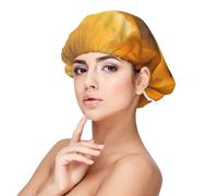 Automne Golden Grass Landscapes Adulte Satin Bonnet de Nuit Bonnet de Sommeil Élastique Bonnet de Nuit Réglable Couverture de Cheveux pour Coiffures Noir Taille Unique, Noir/blanc, taille unique