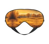 Automne Golden Grass Paysages Imprimer Masque pour les Yeux Doux - Sommeil Confortable, Ombre de Nuit Élastique, Couvre Yeux pour Voyage Méditation
