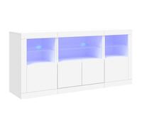 ""Automne/hiver 2025"" Buffet/Commode/Sidebord - CLOUD - avec lumières LED - blanc 142,5x37x67 cm FR125