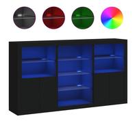 ""Automne/hiver 2025"" Buffet/Commode/Sidebord - CLOUD - avec lumières LED - noir 181,5x37x100 cm FR343