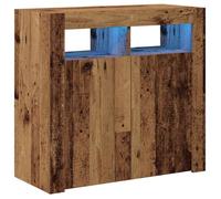 ""Automne/hiver 2025"" Buffet/Commode/Sidebord - CLOUD - et lumières LED - vieux bois 80x35x75 cm bois d'ingénierie FR942