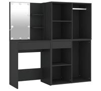 ""Automne/hiver 2025"" Coiffeuse à LED - CLOUD - Pour femmes/filles - avec armoires noir bois d'ingénierie FR315