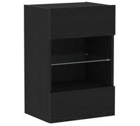 ""Automne/hiver 2025"" Meuble TV LED - Meuble de rangement - Chêne Noir 40x30x60,5cm en Bois d'ingénierie FR771