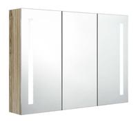 ""Automne/hiver 2025"" Meuble WC - SWEETY - Armoire de salle de bain à miroir LED - 89x14x62 cm chêne FR548