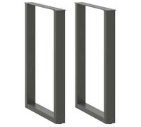 ""Automne/hiver"" Anthracite Pieds de table de bar en U 2 pièces Anthracite 60x(90-91)cm Acier - Hauteur:(90-91)cm DEC2590820