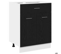 ""Automne/hiver""Armoire bas de cuisine Colonne cuisine - Cabinet de base avec tiroir Riga Chêne noir 60 x 46 x 81,5 cm8652651