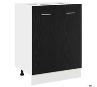 ""Automne/hiver""Armoire bas de cuisine Colonne cuisine - Meuble Bas Chêne Noir 60x46x81,5 cm Bois Contreplaqué5504301