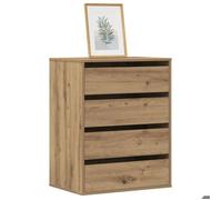 ""Automne/hiver"" Brun Commode d'angle chêne artisanal 60x41x76cm - bois d'ingénierie - Hauteur:76cm DEC5030679