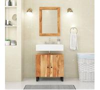 ""Automne/hiver"" Brun Ensemble de meubles de salle de bain 2 pcs bois massif d'acacia - Hauteur：58cm Nove6538774