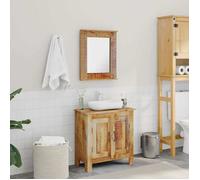 ""Automne/hiver"" Brun Meuble de salle de bain avec miroir Bois massif de manguier - Hauteur：55cm Nove7753343
