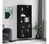 ""Automne/hiver"" Buffet Armoire haut Vaisselier - Buffet Pour Salon/Bureau - Noir 69,5x34x180cm - bois d'ingénierie Nove5450196