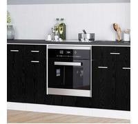 ""Automne/hiver"" Cabinet bas de cuisine - Grande espaces - Bahut de Rangement - Armoire de four avec stockage Riga Chêne noir 60x46x8