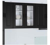 ""Automne/hiver"" Cabinet mural de cuisine - Grande espaces - Meuble Suspendu - Meuble mural de cuisine avec étagère 2 pcs Noir 40x31x