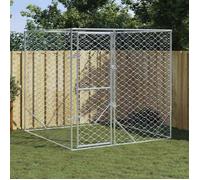 ""Automne/hiver""Chenil d'extérieur pour chiens argenté 2x2x2 m acier galvanisé - HAuteur:20cm - Grande Taille &FR_466271