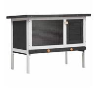 ""Automne/hiver""Clapier d'extérieur 1 niveau Gris Bois - HAuteur:65cm - Grande Taille &FR_244924