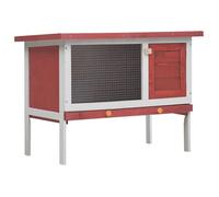 ""Automne/hiver""Clapier d'extérieur 1 niveau Rouge Bois - HAuteur:65cm - Grande Taille &FR_761998