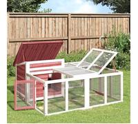 ""Automne/hiver""Clapier moka 144x123x67,5cm bois de pin massif - HAuteur:67.5cm - Grande Taille &FR_861473