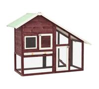 ""Automne/hiver""Clapier Moka et blanc 140x63x120cm Bois de sapin massif - HAuteur:120cm - Grande Taille &FR_484296