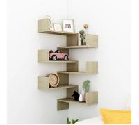 ""Automne/hiver"" Étagère flottante - design simple - armoire à clés, Étagères murales d'angle (Set de 2) Chêne sonoma Bois