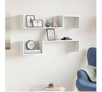 ""Automne/hiver"" Étagère flottante - design simple - armoire à clés, Étagères murales (Set de 2) blanc 100x15x20cm - bois