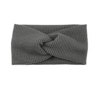 Automne hiver fil tricoté croix bandeau femmes couleur unie élastique bandes de cheveux Sport Yoga oreille plus chaud accessoires(Dark gray)