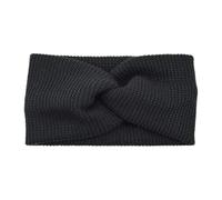 Automne hiver fil tricoté croix bandeau femmes couleur unie élastique bandes de cheveux Sport Yoga oreille plus chaud accessoires(Black)