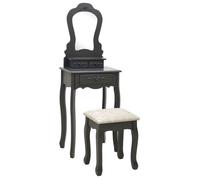 ""Automne/hiver"" Gris Ensemble de coiffeuse avec tabouret Gris 50x59x136cm Paulownia - Adulte/enfant Nove5827871