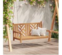 ""Automne/hiver"" Marron Banc Balançoire Marron 114x60x64cm - bois de teck solide - Hauteur:64cm DEC7760501