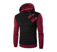 Automne Hiver Mode Chaud éPais Hommes Sweat à Capuche Sweatshirt Zippé Hommes Hauts Vestes Manteau à GlissièRe Diagonale Outwear Pulls Sweatshirts (M, Noir)