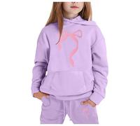 Automne Hiver Mode Manches Longues Filles Ensembles,Automne Vêtements Set ado Manche Longue Haut Top et Pantalons Ados Pantalon Sweats 2 Pièce Sweat-Shirt Encapuchonné Pull pour Fille 5-14 Ans