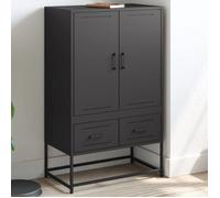 ""Automne/hiver"" Noir Buffet Armoire haut Vaisselier - Buffet Pour Salon/Bureau - noir 68x39x111,5cm acier - Hauteur:111.5cm DEC4785