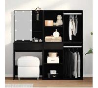 ""Automne/hiver"" Noir Table de maquillage LED Chêne noir 140x40x140cm - Adulte/enfant Nove1888337