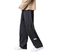 Automne Hiver Pantalon en Velours Côtelé Hommes Pantalon Japonais Vintage Hommes Velours Côtelé Baggy Pantalon Décontracté Droit, Khaki, L